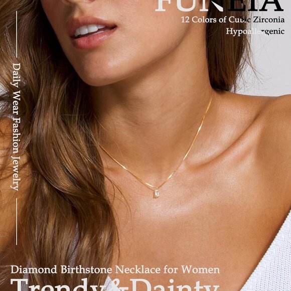 Elegant 14K Gold Plated Emerald Birthstone Necklace for Women with Cubic Zirconi - Picture 2 of 9